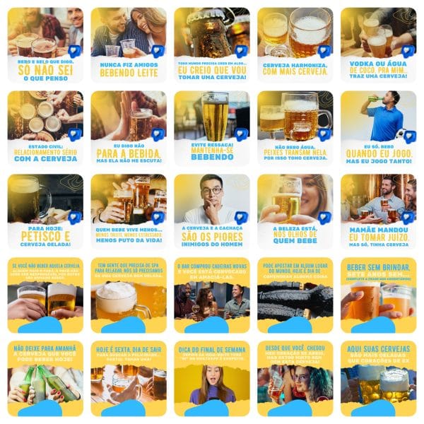 Pack Canva Bares Bar Cervejaria 200 Modelos Editáveis+ Legendas