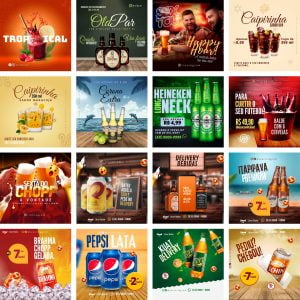 Pack Canva Bebidas 3.0 20 Modelos Editáveis+ Bônus