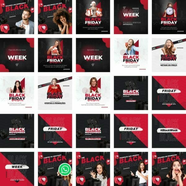 Pack Canva Black Friday 200 Modelos Editáveis+ Bônus