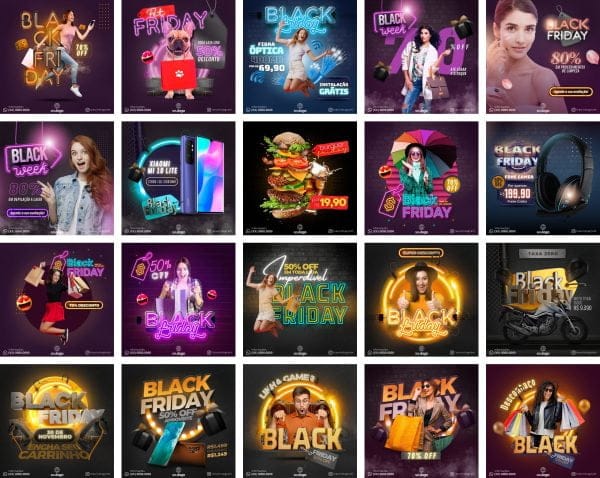 Pack Canva Black Friday Ofertas 3.0 20 Modelos Editáveis+ Bônus