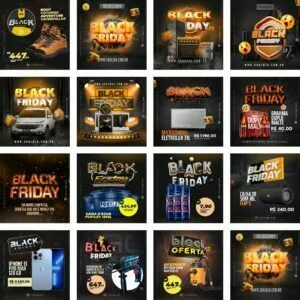 Pack Canva Black Friday Promoções 30 Modelos Editáveis+ Bônus