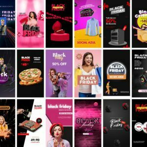 Pack Canva Black Friday Storie 20 Modelos Editáveis+ Bônus