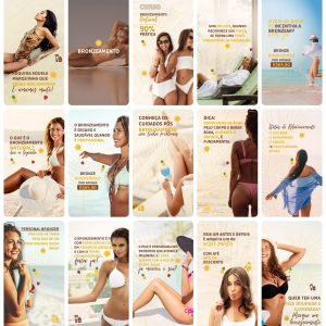 Pack Canva Bronzeamento 29 Modelos EditáveisStorie + Bônus