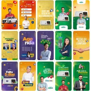 Pack Canva Campanha Política Eleição 45 Stories
