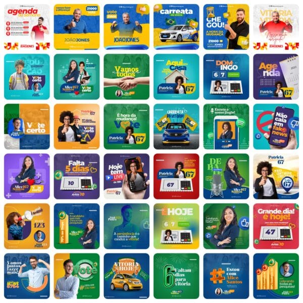 Pack Canva Campanha Política Eleições 230 Modelos Editáveis+ Bônus