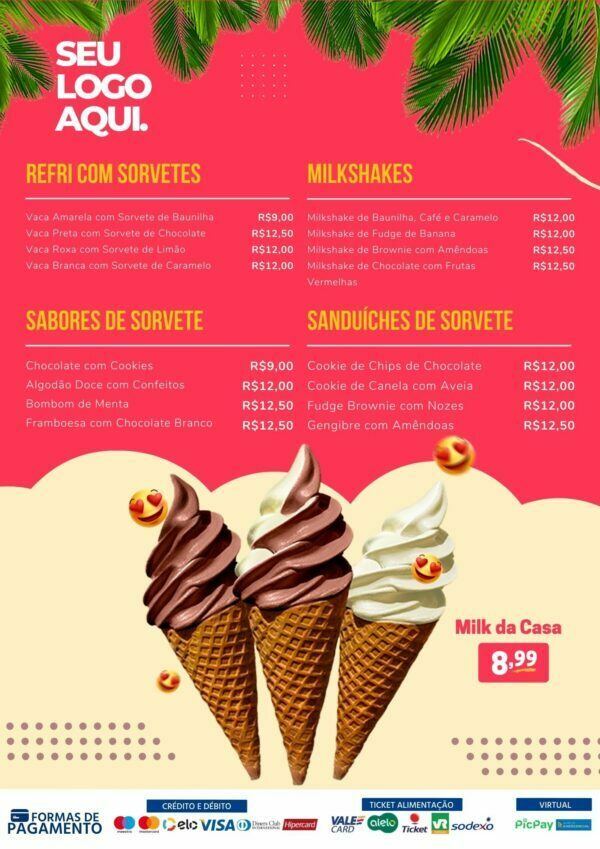 Pack Canva Cardápios Menus 10 Artes + Bônus