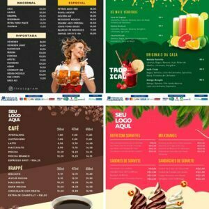 Pack Canva Cardápios Menus 10 Artes + Bônus