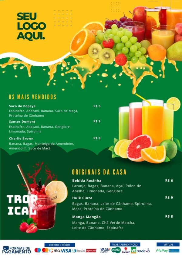 Pack Canva Cardápios Menus 10 Artes + Bônus
