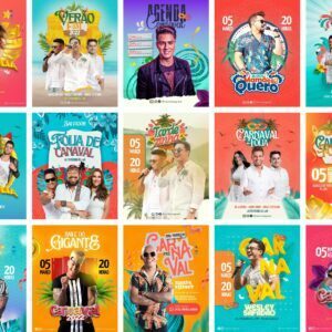 Pack Canva Carnaval 24 Modelos Editáveis+ Bônus