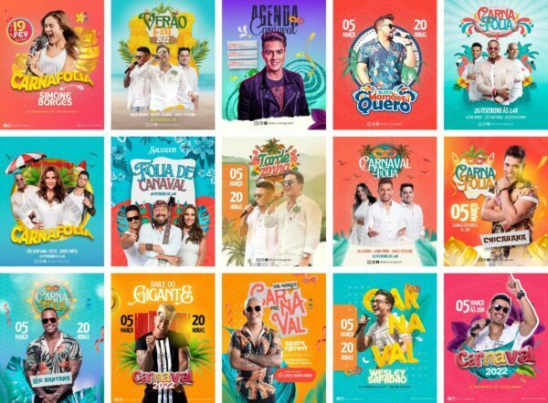 Pack Canva Carnaval 24 Modelos Editáveis+ Bônus
