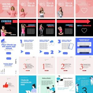 Pack Canva Carrossel Instagram Facebook 28 Modelos Editáveis+ Bônus