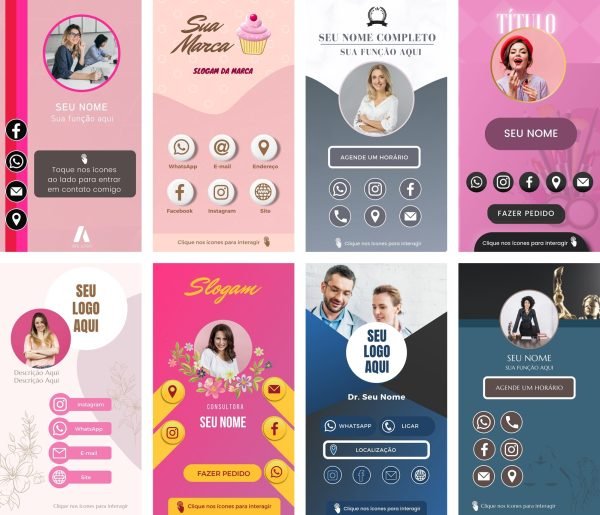 Pack Canva Cartões Interativos Digital 10 Modelos Editáveis+ Bônus