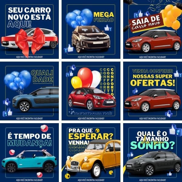 Pack Canva Concessionária Venda de Carros 3.0 10 Modelos Editáveis+ Bônus