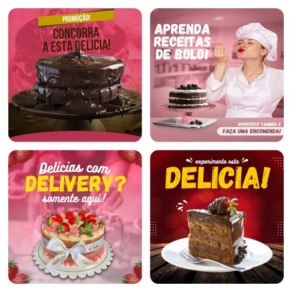 Pack Canva Confeitaria 40 Modelos Editáveis+ Bônus