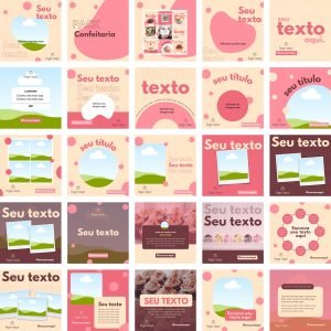 Pack Canva Confeiteira Bolos 24 Modelos Editáveis+ Bônus