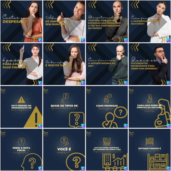 Pack Canva Contabilidade 200 Modelos Editáveis+ Legendas