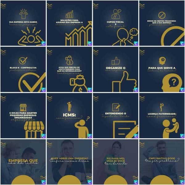 Pack Canva Contabilidade 200 Modelos Editáveis+ Legendas