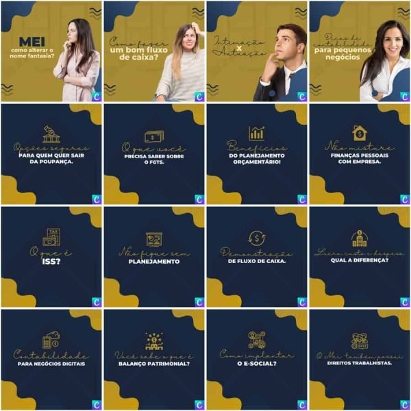 Pack Canva Contabilidade 200 Modelos Editáveis+ Legendas