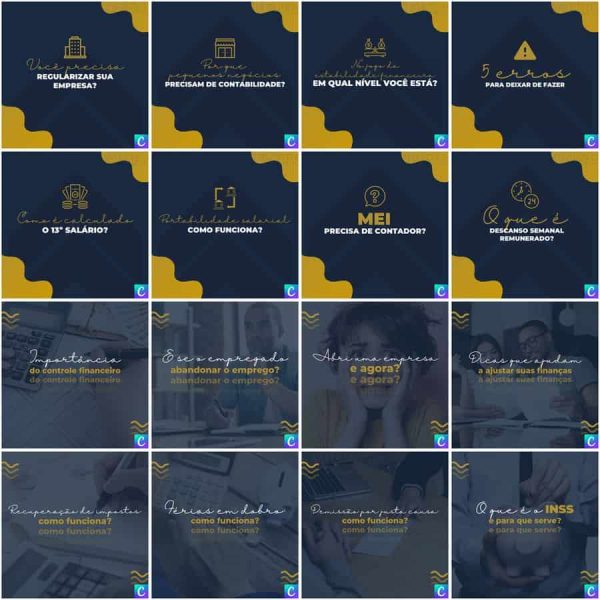 Pack Canva Contabilidade 200 Modelos Editáveis+ Legendas