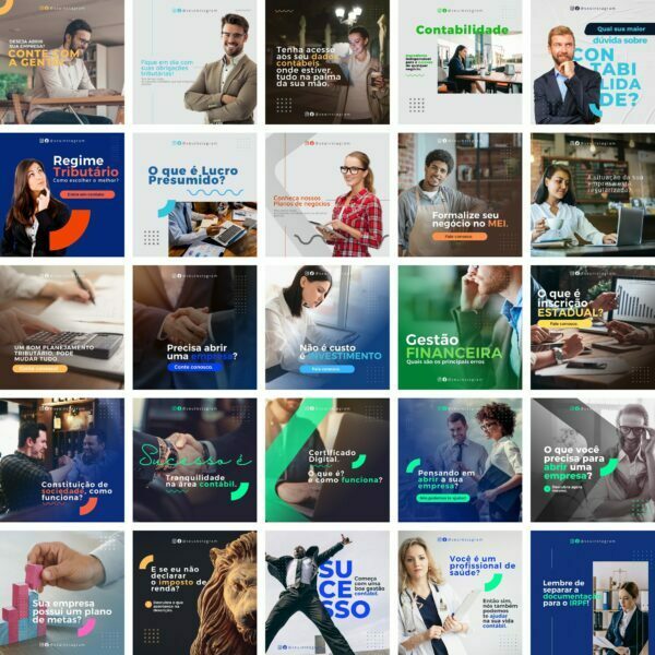 Pack Canva Contabilidade Contabil 50 Modelos Editáveis+ Bônus
