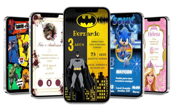 Pack Canva Convites Digitais 140 Artes - Arquivo Digital