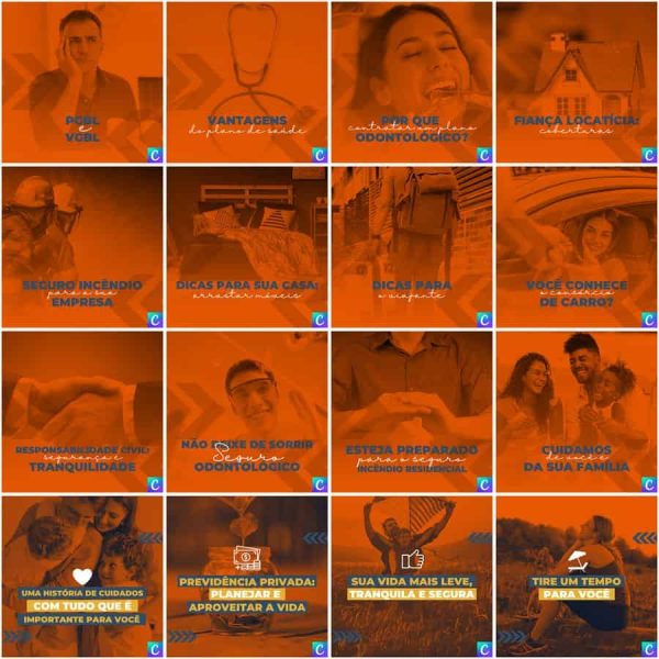 Pack Canva Corretora de Seguros 200 Modelos Editáveis+ Legendas