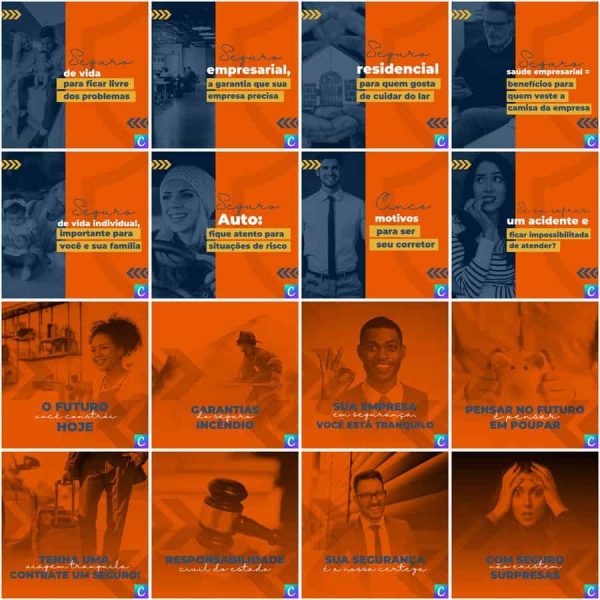 Pack Canva Corretora de Seguros 200 Modelos Editáveis+ Legendas