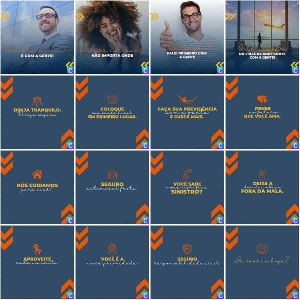 Pack Canva Corretora de Seguros 200 Modelos Editáveis+ Legendas