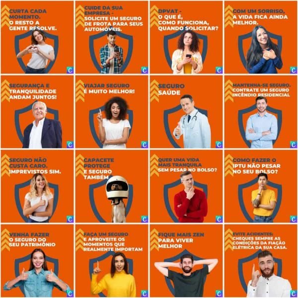 Pack Canva Corretora de Seguros 200 Modelos Editáveis+ Legendas