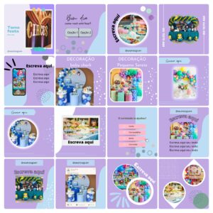 Pack Canva Decoração de Festas 65 Modelos Editáveis+ Bônus