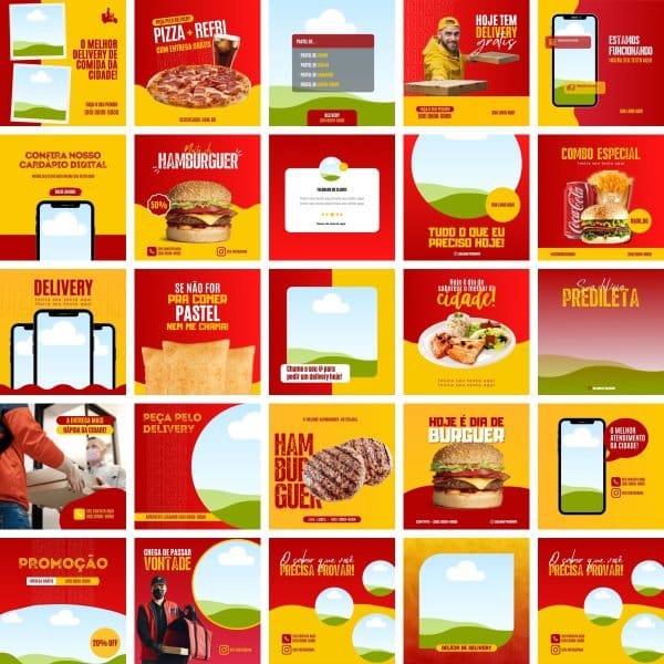 Pack Canva Delivery Entregas 25 Modelos Editáveis+ Bônus