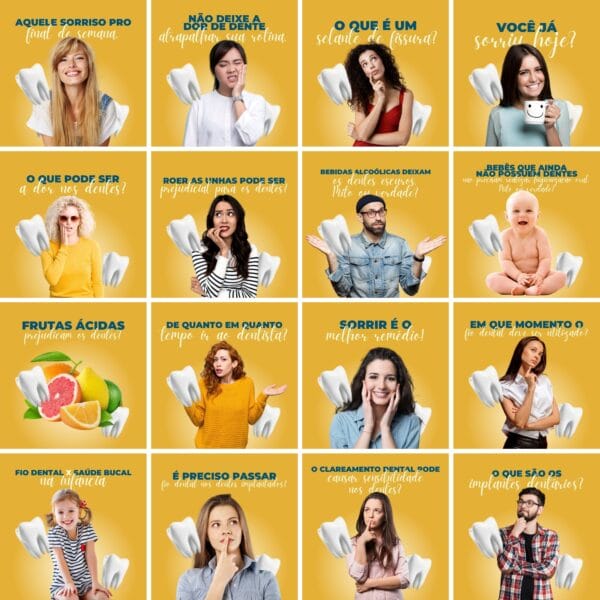 Pack Canva Dentista Odonto 200 Modelos Editáveis+ Legendas