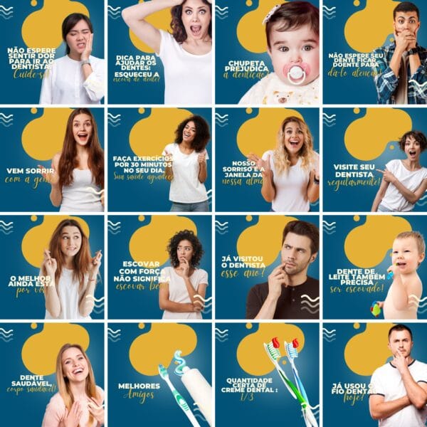 Pack Canva Dentista Odonto 200 Modelos Editáveis+ Legendas