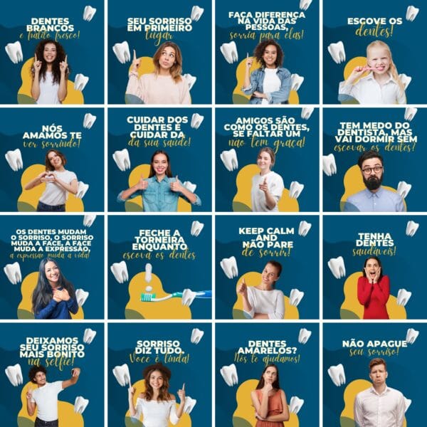 Pack Canva Dentista Odonto 200 Modelos Editáveis+ Legendas