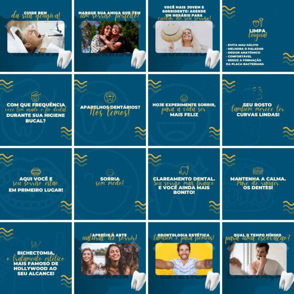 Pack Canva Dentista Odonto 200 Modelos Editáveis+ Legendas