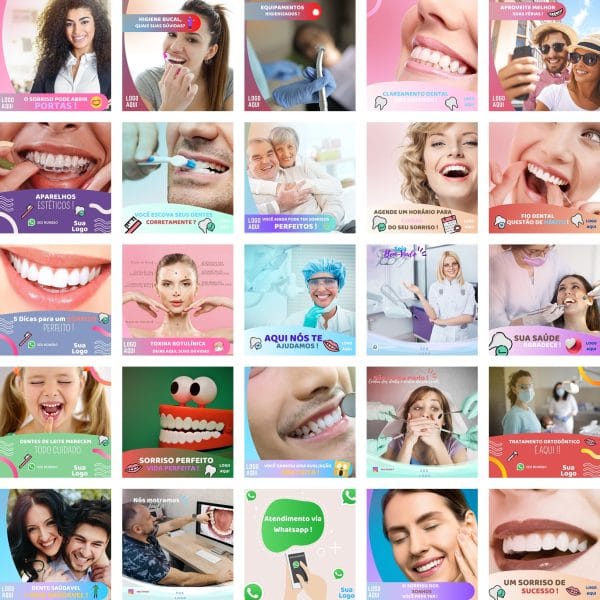 Pack Canva Dentista Odonto 230 Modelos Editáveis+ Bônus