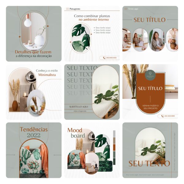 Pack Canva Designer de Interiores 30 Modelos Editáveis+ Bônus