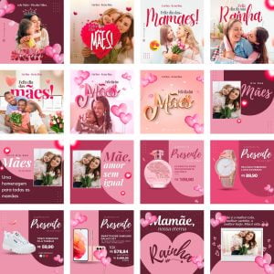 Pack Canva Dia das Mães 42 Modelos Editáveis+ Bônus