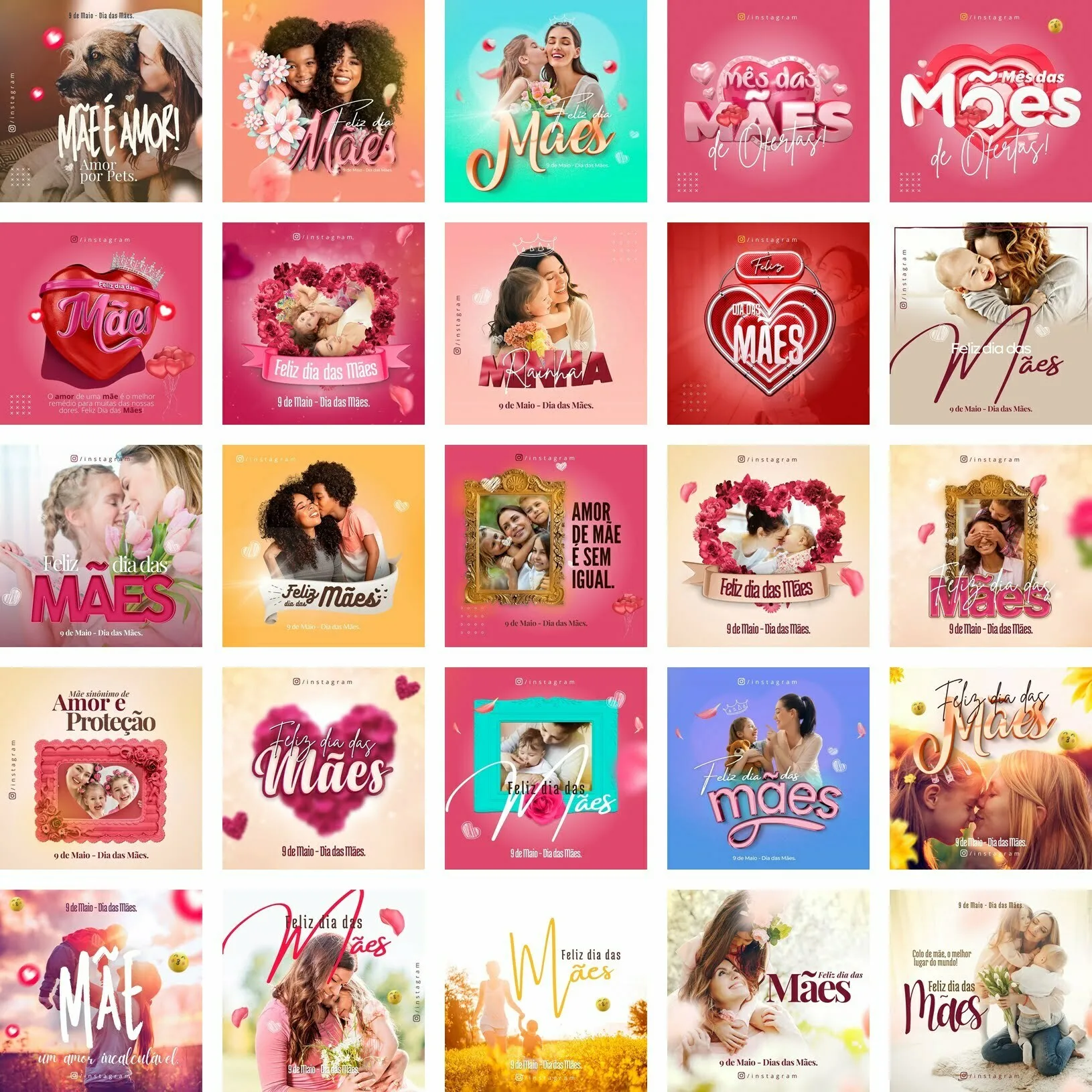 Pack Canva Dia das Mães 42 Modelos Editáveis+ Bônus