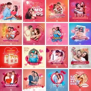 Pack Canva Dia dos Namorados 16 Modelos Editáveis+ Bônus