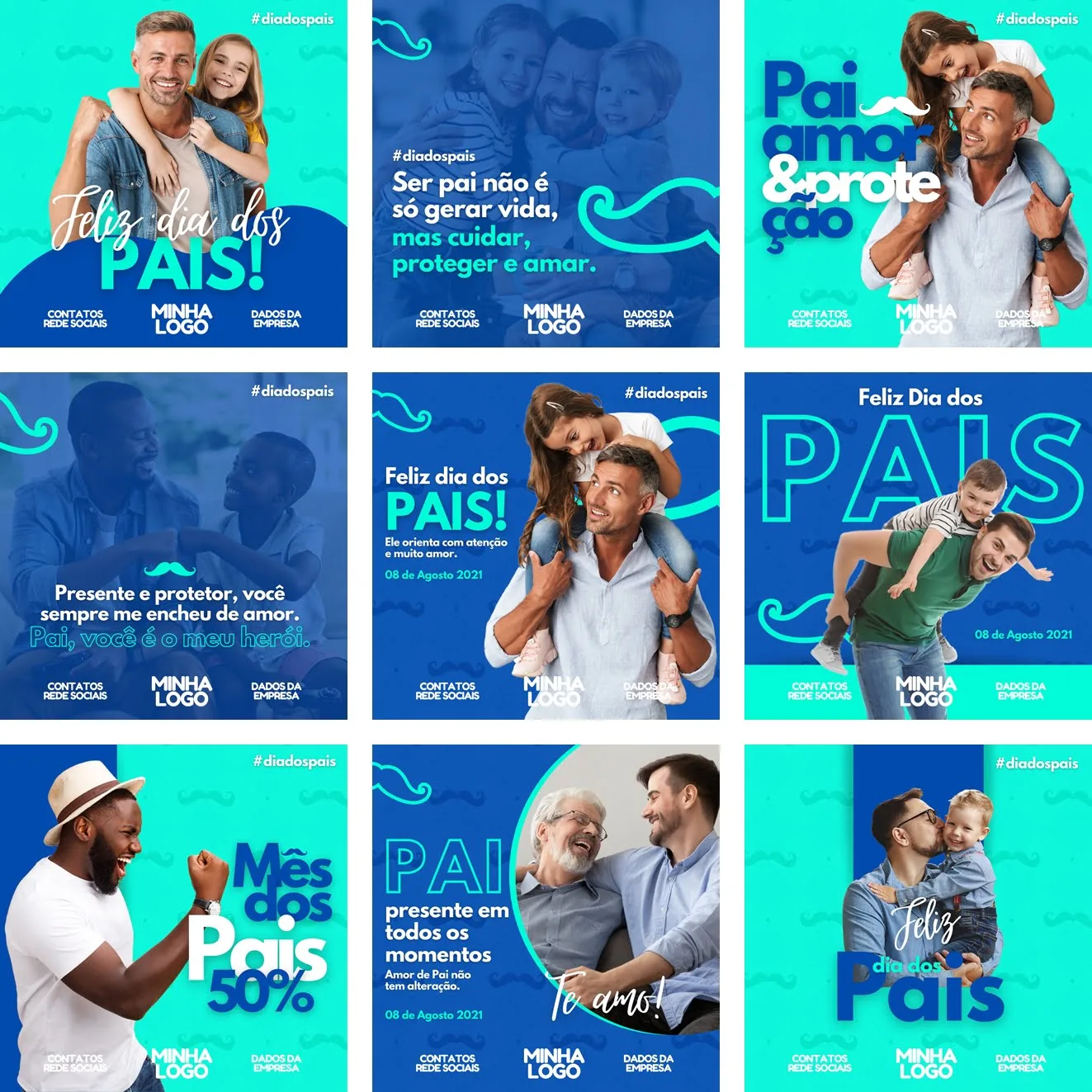 Pack Canva Dia dos Pais 18 Modelos Editáveis+ Bônus