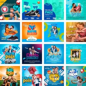 Pack Canva Dia dos Pais 32 Modelos Editáveis+ Bônus