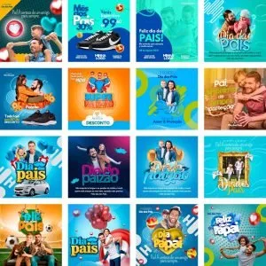 Pack Canva Dia dos Pais 32 Modelos Editáveis+ Bônus