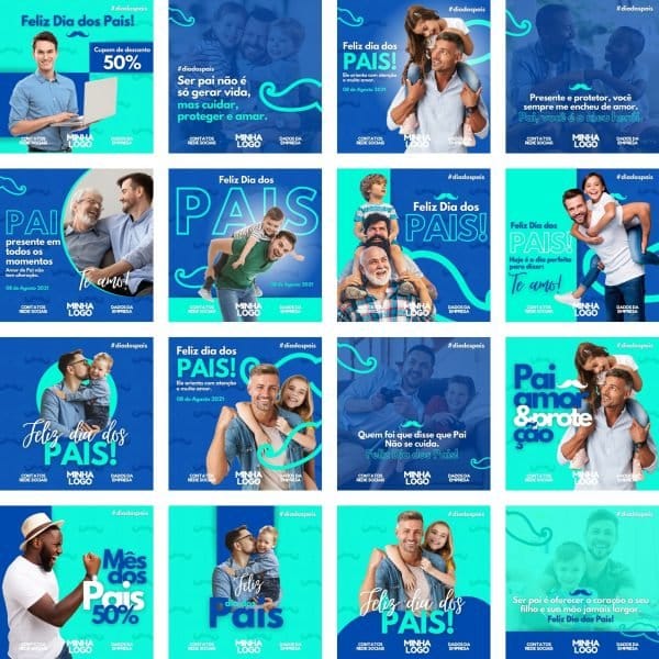 Pack Canva Dia dos Pais 32 Modelos Editáveis+ Bônus