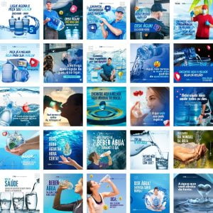 Pack Canva Distribuidora de Água Mineral 30 Modelos Editáveis+ Bônus