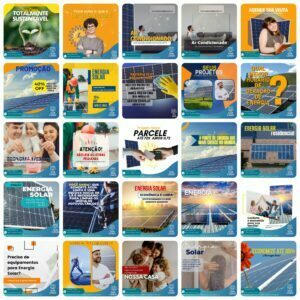 Pack Canva Energia Solar 200 Modelos Editáveis+ Bônus