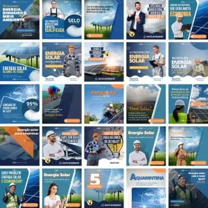 Pack Canva Energia Solar 25 Modelos Editáveis+ Bônus
