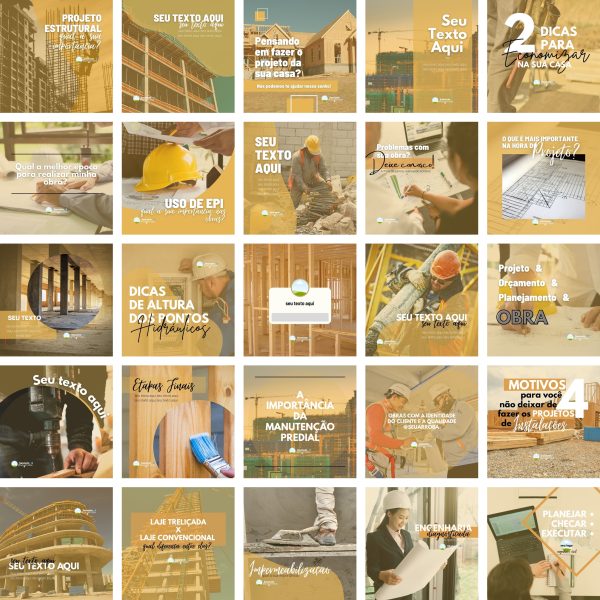 Pack Canva Engenharia Civil 2.0 25 Modelos Editáveis+ Bônus
