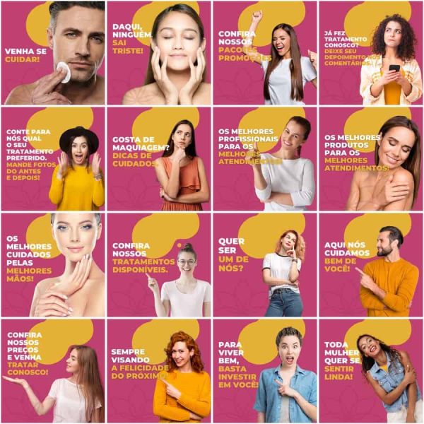 Pack Canva Estética Beleza 200 Modelos Editáveis+ Legendas
