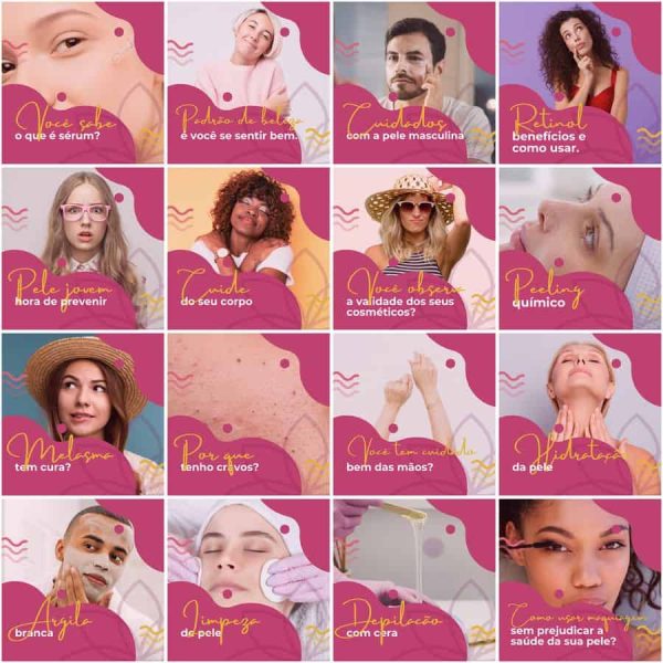 Pack Canva Estética Beleza 200 Modelos Editáveis+ Legendas